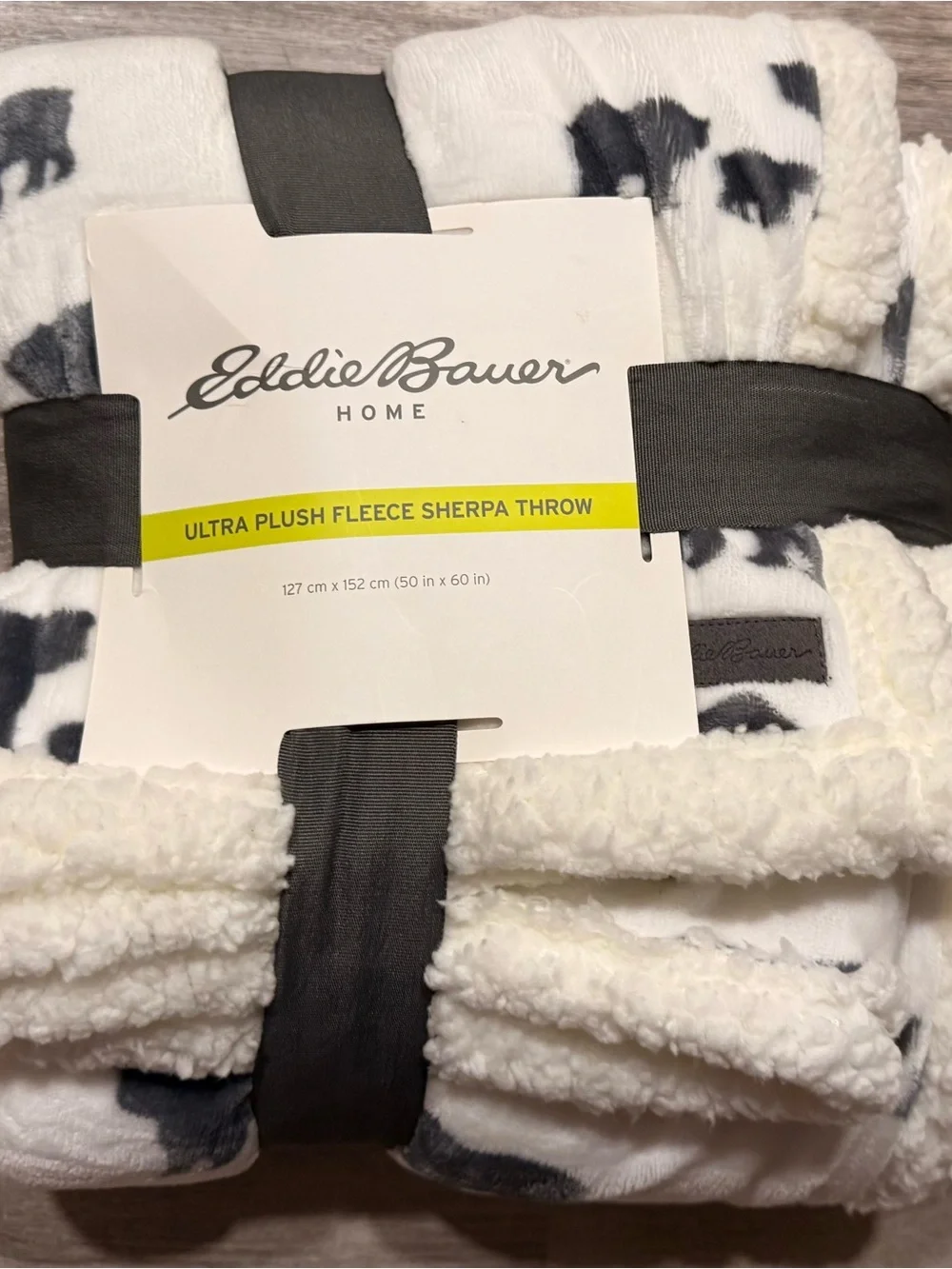 Eddie Bauer HOME ULTRA PLUSH FLEECE SHERPA THROW Bears